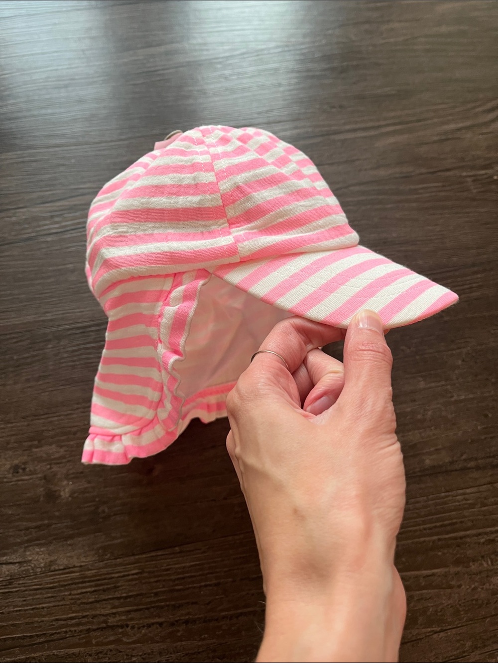 The Children’s Place Pink Striped Swim Hat 6-12 Months